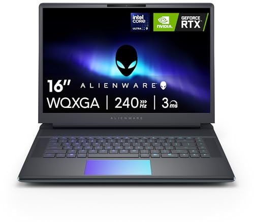 Alienware Ordinateur de jeu 16 Area-51 AA16250-40,6 cm WQXGA 240 Hz, Intel Core Ultra 9-275HX, 32 Go DDR5 RAM, 1 To SSD, NVIDIA GeForce RTX 5070Ti, Windows 11 Home, service sur place, turquoise
