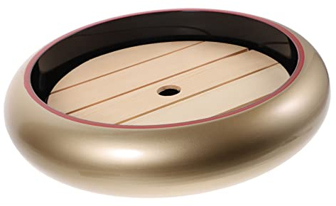 LAPYAPPE Japanese-Style Sashimi Plate and Sushi Food Dish Set Wooden Water Separator Board, Small Salmon Fish Platter for Cold Dish Presentation, 2pcs Serving Tray for Home Dining
