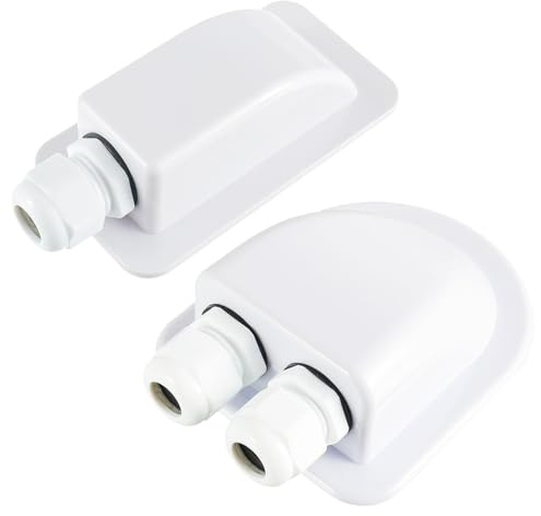 JAMHER IP68 Pannelli Solari Scatola di Giunzione Impermeabile, ABS Pressacavo Doppio/Singolo Ingresso for Cavi 6-12mm, per Cavi Solari,Roulotte,Barche,Camper