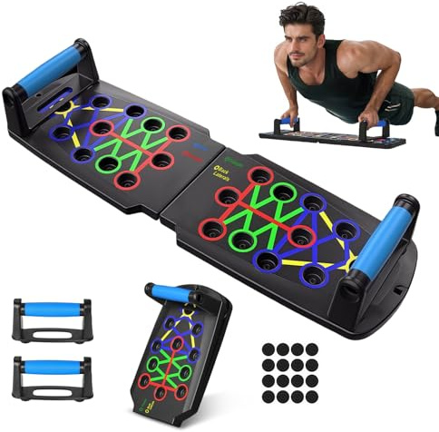 Flintronic Planche Push up 28 en 1, Push Up Board Pliable, Planche a Pompe avec Poignées, Planche Pompe à Domicile Portable pour Pratiquer épaules, Poitrine, Entraînement Complet du Corps