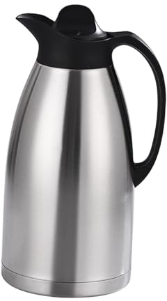 Caraffa termica da caffè in acciaio inox con coperchio per liquidi caldi barbecue domestico 3L, argento