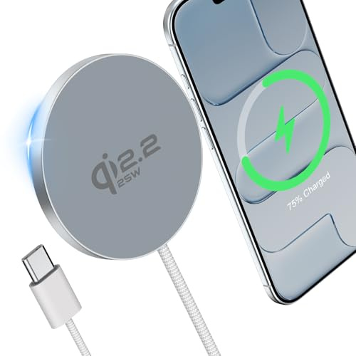 25W Wireless Charger for iPhone 17 Qi2 Certified Ultra Fast Charging Magnetic Pad Compatible with iPhone 17/17Pro/17Air/17 Pro Max/16/16 Pro/15 Series, iPhone 14/13/12 Series
