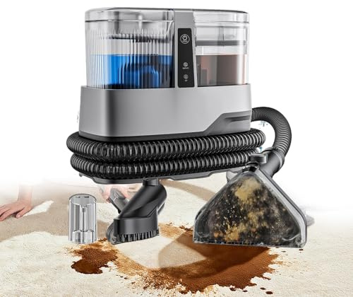230V Mini Estrattore Tappeti Portatile 17kpa,600W, Pulitore Auto-Pulente per Divani, Materassi, Tessuti E Rimozione Macchie Di Cane E Gatto, Doppio Serbatoio