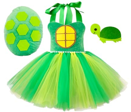 Turtle Tutu Costume - Green Novelty Fancy Pannband och kjol | Bekväm djur-cosplay-outfit för barn Födelsedagsfester, Scenframträdande, Festivalfirande, Helgdagsklädning