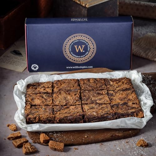 Wilfreds Biscoff® Brownies 12 Pack – Letterbox Brownies with Belgian Chocolate & Biscoff® Biscuits – Perfect Chocolate Gift for Birthdays, Thank You, Corporate Gifting & Home Treats (Plain No Sleeve)