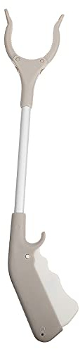 Pinza Beige Raccogli Rifiuti Multifunzione in Lega di Alluminio e Abs | Rotazione a 90 Gradi, Apertura Fino a 9cm, Presa Antiscivolo, per Riporre Oggetti in Alto