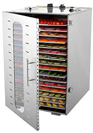 MYYINGELE Aliment 16 Plateaux, Déshydrateur, Machine à Fruits Séchés, Séchoir, Ménage, Commercial, Acier Inoxydable, Moteur Double Fruit