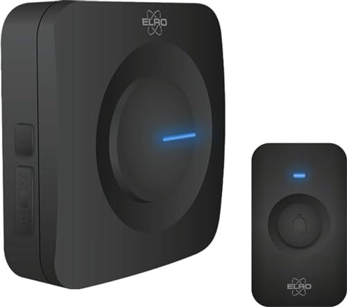 ELRO DB3000 Juego de Timbre Inalámbrico - con Receptor a Batería - Negro