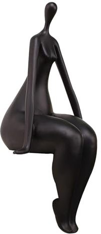 Uziqueif Figurine Woman Statua in Resina, Scultura Moderna Decorazione Figura Donna, Arte da Tavolo Donna Statuetta per casa Ufficio libreria Decorazione, Altezza 37 cm