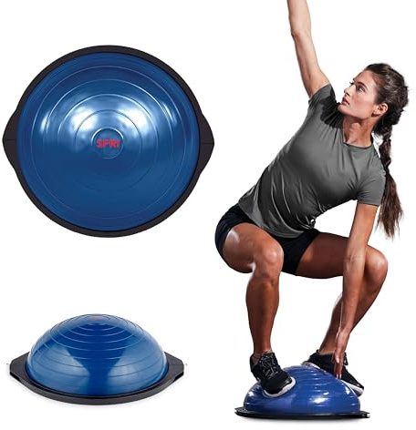 SPRI Balance Trainer Sport - Dome Shape Half-Exercise Ball with Non-Skid Base - For Balance Training, Strength Building, Toning, and Improved Flexibility - 50cm Diameter