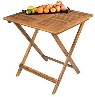 SAM Gartentisch Camelia, Akazienholz massiv & geölt, Klapptisch 70x70 cm, Holztisch für Balkon, Terrasse, Wintergarten oder Garten, pflegeleichtes Unikat