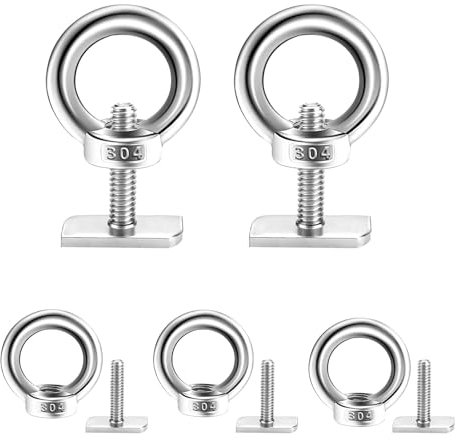 Sctmda Ringmuttern M8 Augenmutter Ösenmutter Edelstahl mit Hammerkopfschraube Ringösen Schaukelhaken 5 Stück für Edelstahl Pflanzenhalter Gewächshaus Zubehör