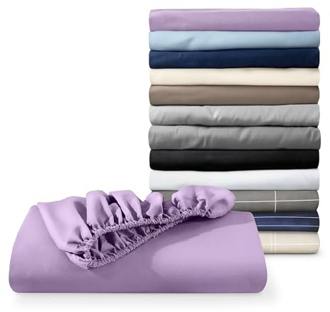 Bare Home - Spannbettlaken 140 x 200 cm - Doppelt gebürstete Polyester-Mikrofaser - 30 cm Tiefe Tasche - Oeko-TEX Standard 100, 140 x 200, Lavendel