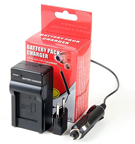 Cargador de Batería Compatible con Baterías Cámaras BenQ, Easypix indicadas en descripción. Carga a la Red elétrica. Toma automóvil incluida