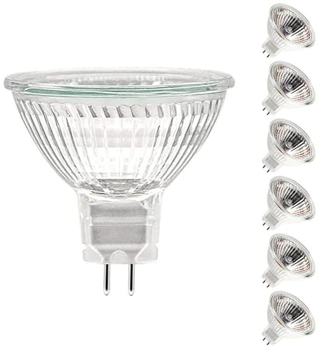 ETUOLMP MR16 Halogen Bulb 35W 12V, Durable 6 Packs High Output Halogen Light Bulbs 2 pin GU5.3 Base for Landscape Lights, Track Lights, Fiber Optics, Desk Lamps, Dimmable, 2700K Warm White
