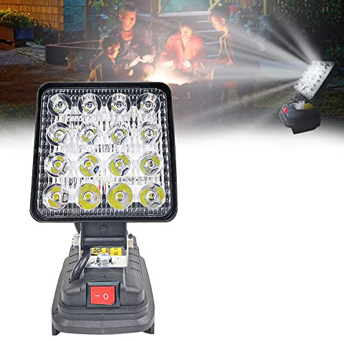 Akku Lampe Für Makita 18v, 27W Led Arbeitsleuchte Akku, Multifunktionales Led Strahler Akku, Tragbares Baustellen Lampe, Taschenlampe Für Makita 18V Lithium Lonen Batterie