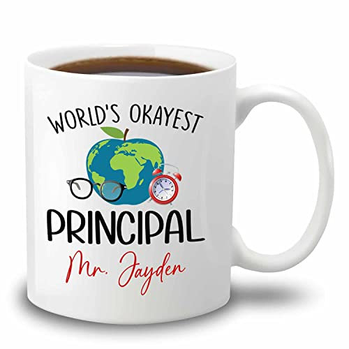 Tazza da caffè principale personalizzata regali per principale, tazza da caffè bianca principale del mondo, tazza da viaggio principale personalizzata con nome, tazza da tè impressionante Principal
