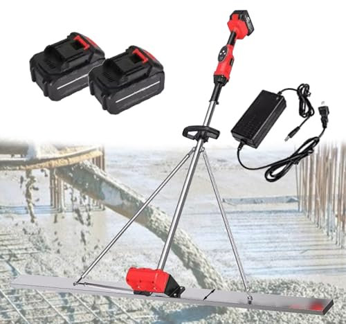 DOZPAL Livellatrice per calcestruzzo, Raschietto Elettrico per calcestruzzo da 150 cm, Frequenza di Vibrazione Regolabile a 9 Marce, Motore Potente da 6000 Giri/min
