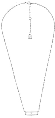 Fossil JFS00636040 Collier en Argent Sterling Pour Femme, Longueur : 406,4 mm + 50 mm, largeur : 18,5 mm, Hauteur : 7,2 mm, Argent Sterling, ce N'est pas UNE Pierre précieuse, Length: 406.4mm+50mm,