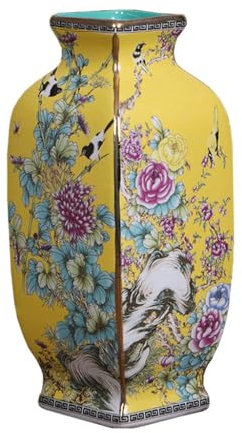 RKVXCJHDR Fuente Floreros Cuadrados esmaltados, floreros de cerámica de pie, Porcelana China Antigua Fuentes Lnteriores