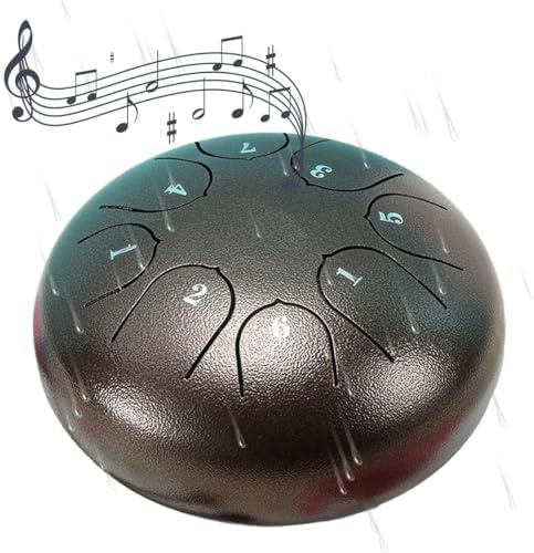 Thomann Tongue Drum 6 Zoll 8 Töne Steel Rain Drum Outdoor Garden (6 inch 8 tone,Braun)