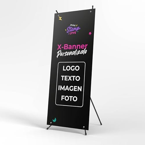 Cartel Personalizado - Photocall Personalizados con Foto, Texto, Imagen o Logo - Pancarta Personalizada con Estructura 70x180cm - Banner Personalizado para Fiesta Cumpleaños, Bodas o Empresas