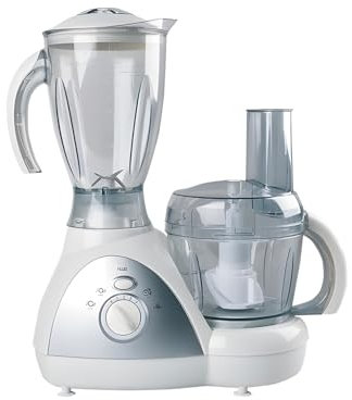 Wintem Robot da Cucina Multifunzione 500W con Contenitore da 0,8L Bianco - Frullatore, Trutatutto e Spremiagrumi con 4 Velocità Regolabili e Funzione Pluse - Piedini Antiscivolo e Blocco di Sicurezza