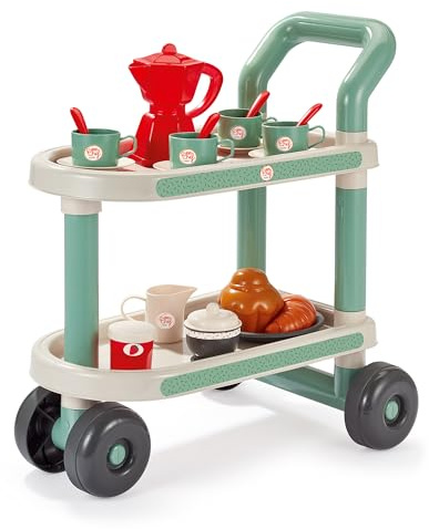 Ecoiffier - 1611 - Desserte à Petit-déjeuner pour Enfants - avec Ses Accessoires - Dès 18 Mois - Jouet en Plastique résistant - Mon Premier Room Service, Couleurs Douces