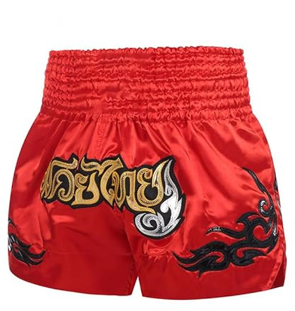 Volere è Potere Boxningsshorts Kickboxing shorts Thai shorts boxershorts sport män kvinnor lyxiga MMA-byxor, Röd, L/XL