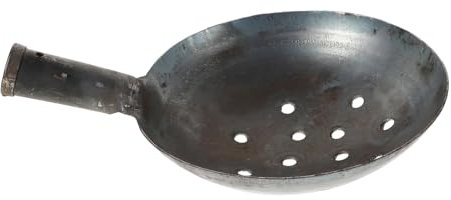 BESTYASH Pala De Hierro para Dragado Limpieza De Desagües y Jardinería Herramienta Redonda para La Playa Remover y Desatascar Gallineros Cucharón De Hierro