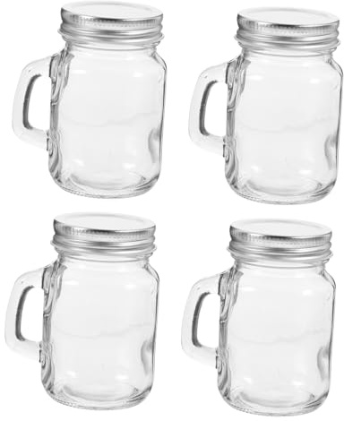 GLEAVI Mini Tarros de Vidrio con Tapa 4 Piezas 120ml para Servir