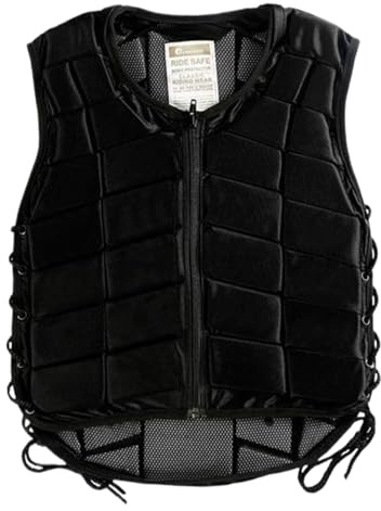 CurcKua Horse Riding Vest Safety Protective Shock Absorption Armor Vest with Zipper Adjustable Strap Soft & Breathable Equestrian for Women Boys Girls Children, Style 1 Horse Riding