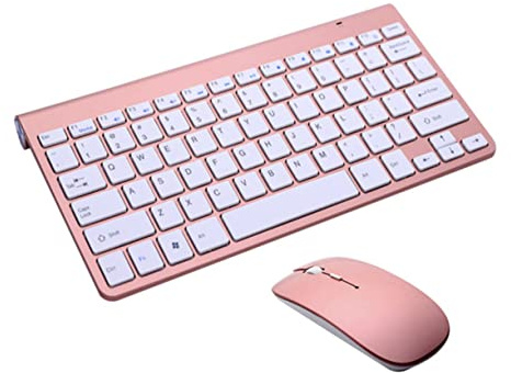 Teclado Inalámbrico 2, 4 GHz con Ratón, Ultrafino, Plástico, Portátil | Computadora y Teléfono, Diseño Elegante, Fácil de Llevar, Adecuado para Viaje y Exterior