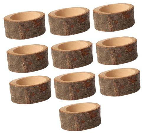 ZUNOXAZ 10pcs Creative Natural Wooden Candlestick Tealight Votive Candle Holders for Wedding Party Home Decoration Small Coffee Color
