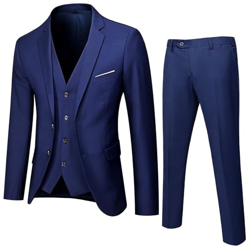 Abiti da Uomo 2 Pezzi Suit Tinta Unita Formale da Matrimonio Blazer E Pantaloni Elegante Affari Cerimonia Completo da Uomo Casual Dinner Abito da Sposa Wedding Cerimonia Slim Fit Abiti da Lavoro