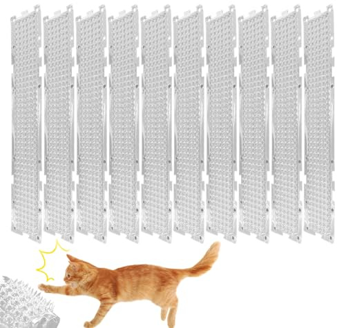 Cat Repelent Mat - 10 Pieces Transparent, Cat Scat Mat, Training Pads Pet Supplies | Kitten Scat Mats for Safeguarding Furniture, Flower Pots, and Garden Plants