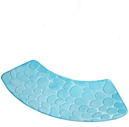 Alfombra de baño antideslizante con diseño de guijarros curvados, absorbente, para el hogar, color azul cielo, 37 cm x 100 cm, alfombra suave para ducha y aseo