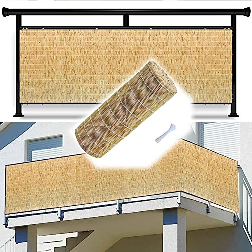 Rouleau de clôture en bambou – 0,6 x 4,3 m et 1 x 4 m, parfait pour le jardin, le balcon et la terrasse, 70 % de blocage de l'intimité – Clôture en bambou de 7,2 à 1,2 m de haut