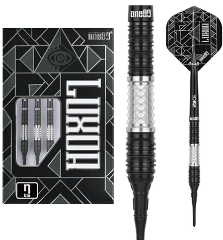 ONE80 Luxor II VHD 90% Tungsten Softdart Set – Profi Softtip Darts für E-Dart Automaten, präzise Grip Barrels für Turnier & Training
