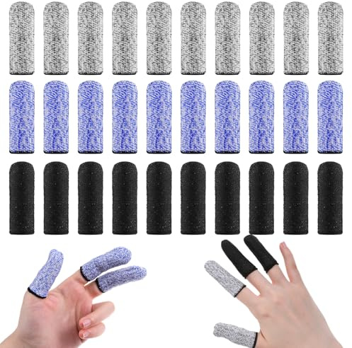 Finger Covers for Cuts, 30 Pcs Reusable Non Slip Finger Cots Thumb Guard | Breathable, Finger Tips Protector, for Kitchen, Garden Work, Sculpture