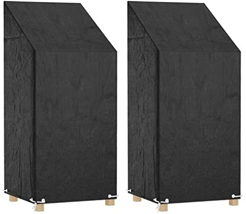 YunCangg Covers for Garden Chairs, Pack of 2, 65 x 65 x 110-150 cm, Weatherproof Protective Cover with 8 Eyelets and Mounting Rope for Garden Furniture, UV-Resistant, Rain Cover, Dust Protection, Sun