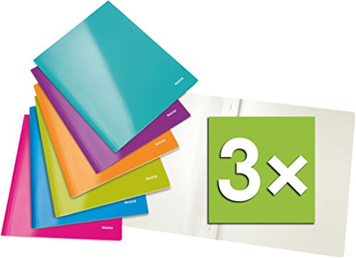 Esselte-Leitz Wow Schnellhefter für DIN A4, Karton (A4-3 Packungen, Sortiert)