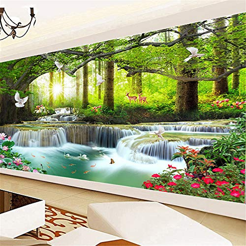 Nicole Knupfer DIY Diamond Painting Set,Schwan Landschaft 5D Diamant Malerei Zeichnung Full Drill Strass Stickerei Handwerk Dekoration (180x70cm)