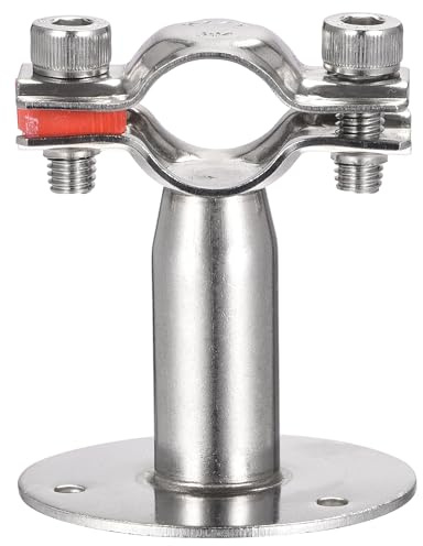 sourcing map Wandhalterung, Deckenhalterung, Rohrhalterung, 304 Edelstahl, verstellbare Rohrschelle für 19–22 mm Rohre