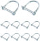 QWORK® 10 Stück Klappsplint in D-Form, Kohlenstoffstahl Klappsplinte Sicherungsstift für Bauernhof Rasen Garten - 6 x 50 mm