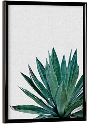 artboxONE Poster mit schwarzem Rahmen 18x13 cm Pflanzen & Blätter Natur Ginkgo Palm - Bild Agave Palme Pflanze