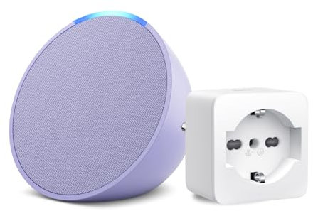 Echo Pop | Lavanda + TP-Link Tapo Presa intelligente, compatibile con Alexa - Kit di base per Casa Intelligente