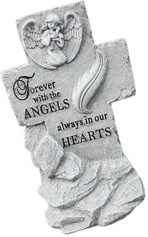 PAMINGONO Kreuz Monument Garten Dekoration Resin Statue Für Grab Friedhof Wetterfest Langlebig Symbolisiert Ewige Und