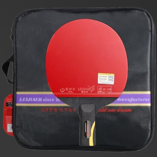 Juego de Tenis de Mesa, Pala de Ping Pong Profesional con Bolsa, Pala de Tenis de Mesa de Ataque rápido, Mango de Madera Maciza, Placa de Carbono con Esponja de Alta Elasticidad, Raqueta de