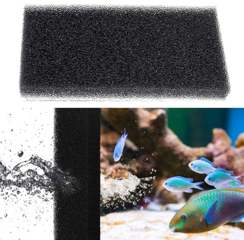 WUSJCOF Cotone Biochimico, Densità del Carbone Attivo, Media Filtrante, Schiuma Biofiltro, Spugna Riutilizzabile, Filtrazione Particelle, Acqua Chiara, può Essere Tagliato su Misura (L32*W12*H2CM)